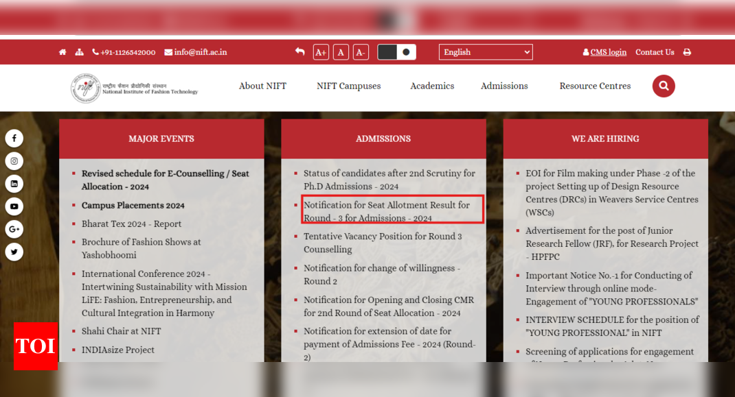 NIFT 2024 spherical 3 seat allotment consequence out at nift.admissions.nic.in: Examine direct hyperlink right here
