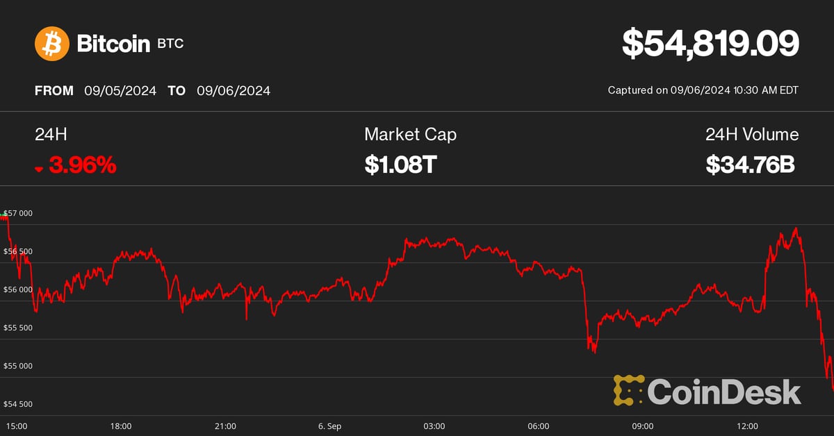 Bitcoin (BTC) Worth Pumps, Then Dumps to $55K as Crypto Markets Tumble After Jobs Report