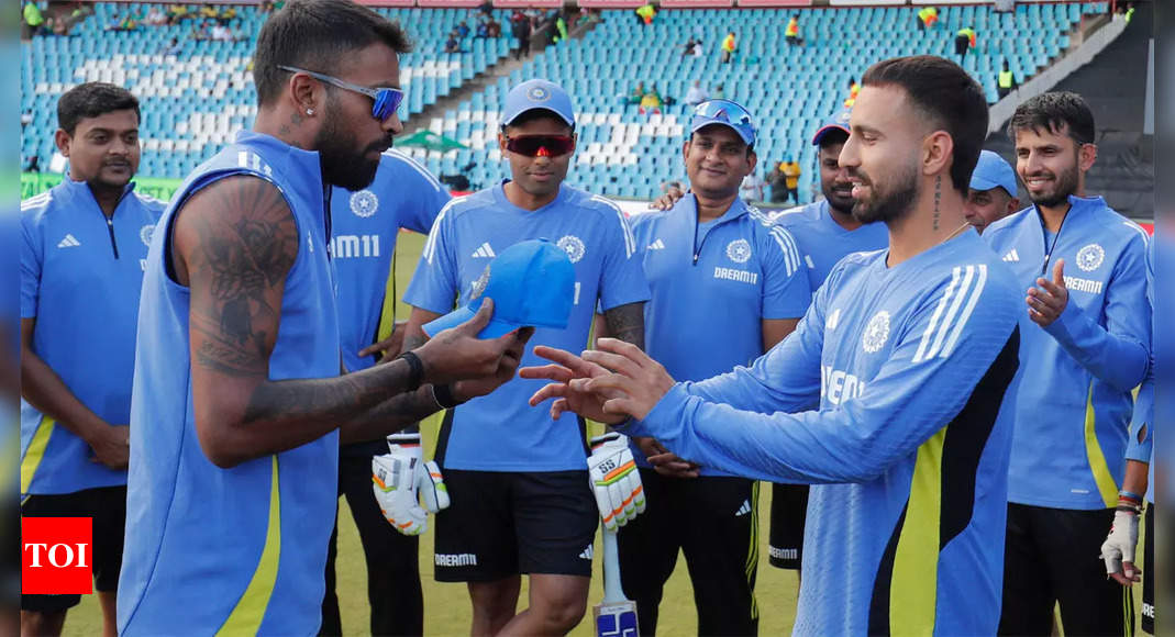 'These moments do not come by too typically': Hardik Pandya to debutant Ramandeep Singh. Watch | Cricket Information