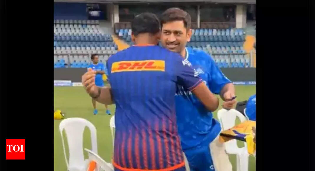 Watch: Jasprit Bumrah and MS Dhoni's heartwarming 'BHAIchaara' reunion ahead of MI vs CSK IPL clash | Cricket News