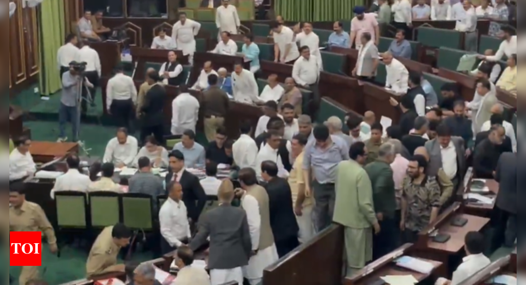 Watch: Slogans, ruckus disrupt J&K assembly over Waqf Amendment Act | India News
