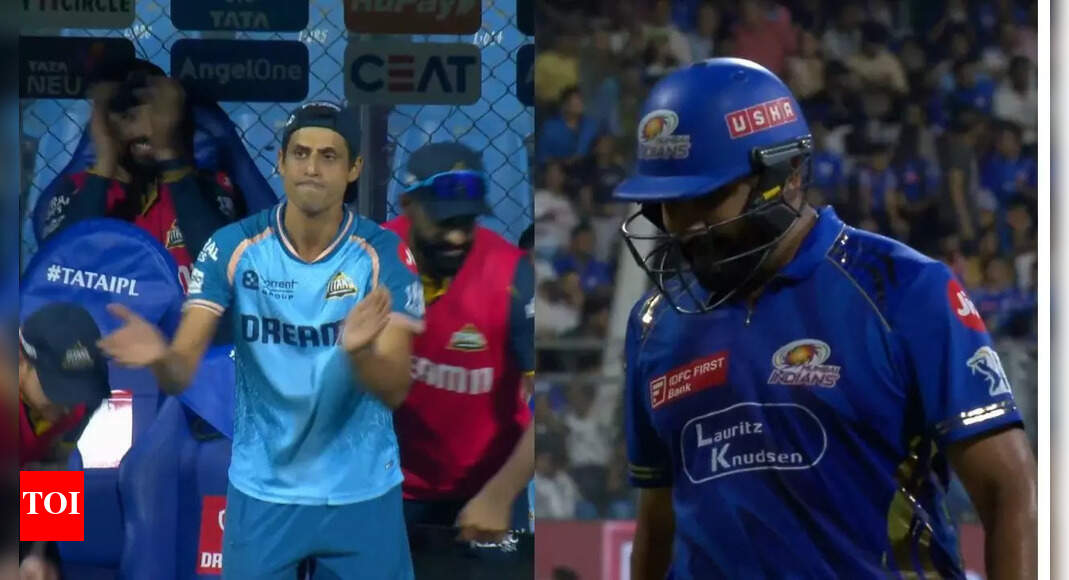 Watch: Ashish Nehra wildly celebrates Rohit Sharma's dismissal in MI vs GT | Cricket News
