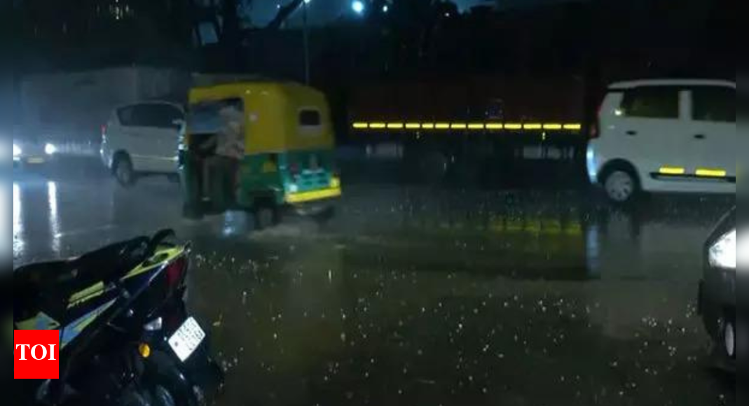 Heavy rain lashes Delhi-NCR after IMD red alert; strong winds, rain cause disruption | India News