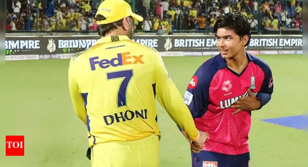 MS Dhoni's epic response to 14-year-old Vaibhav Suryavanshi touching his feet | Cricket News