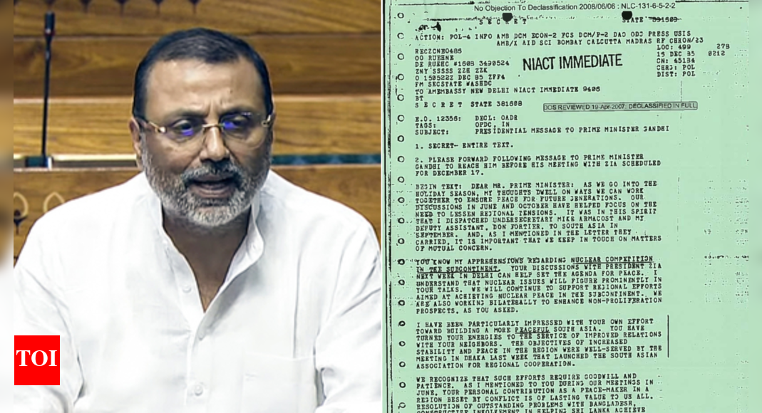 'Signed under strain': BJP MP cites declassified letter to Rajiv Gandhi from former US President Ronald Reagan questioning nuclear pact | India News