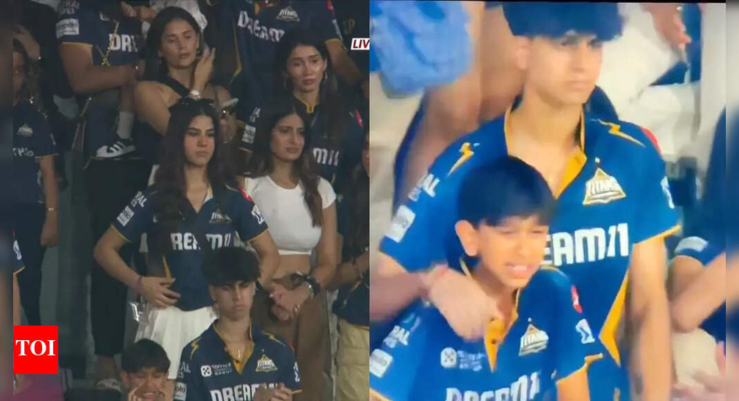 Watch: Ashish Nehra's son, Shubman Gill's sister reduced to tears after Gujarat Titans lose Eliminator to Mumbai Indians | Cricket News