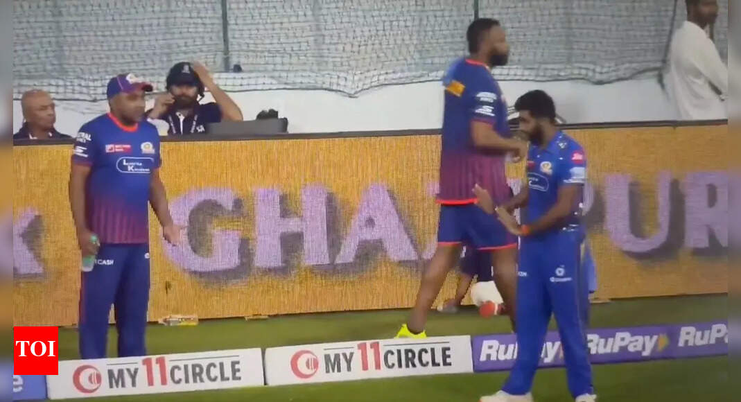 'Calm down I'm right here': Jasprit Bumrah gestures to MI coach Mahela Jayawardene in win against GT | Cricket News