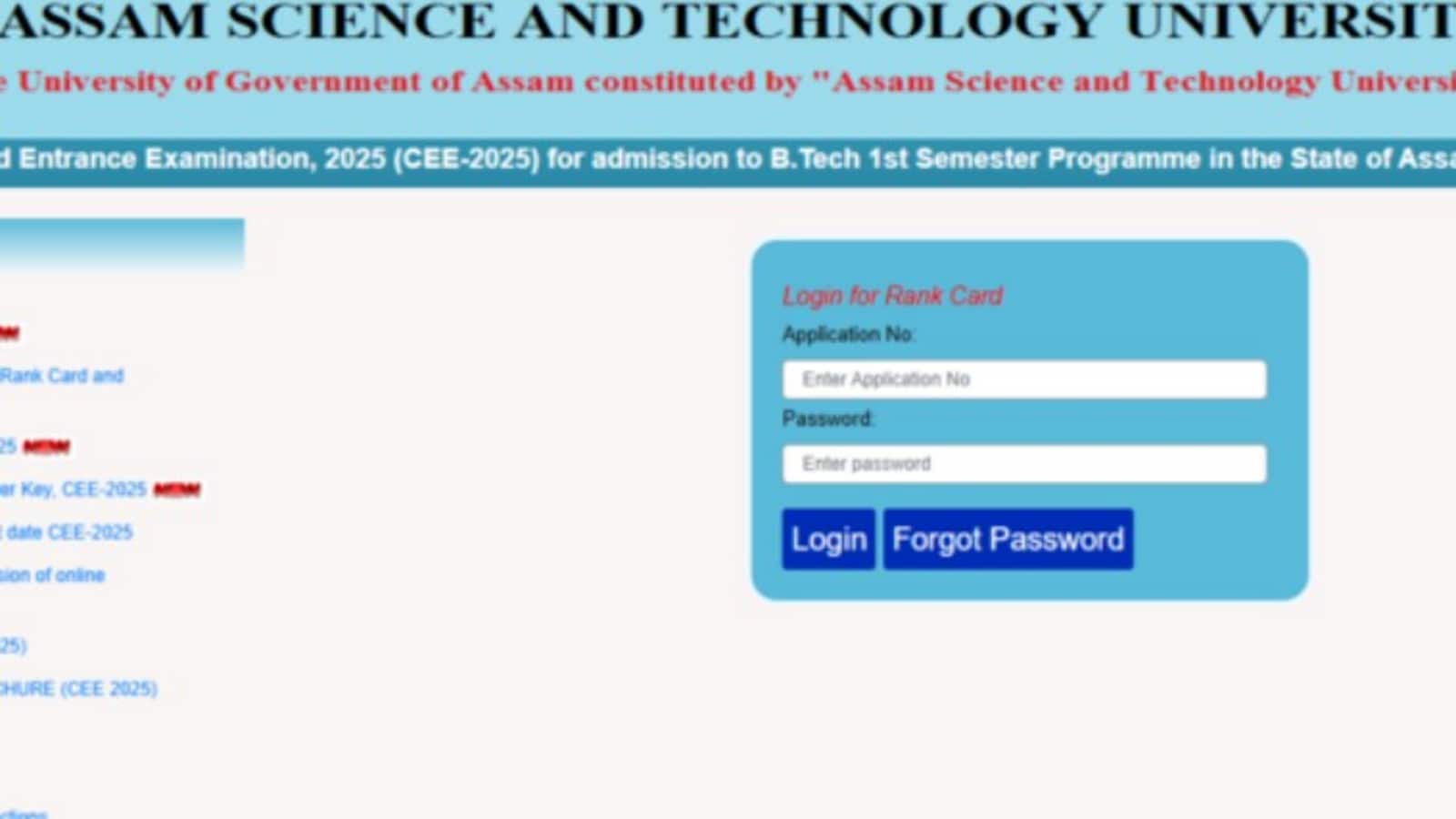 Assam CEE Results 2025 OUT at astu.ac.in; Check steps to obtain, other details