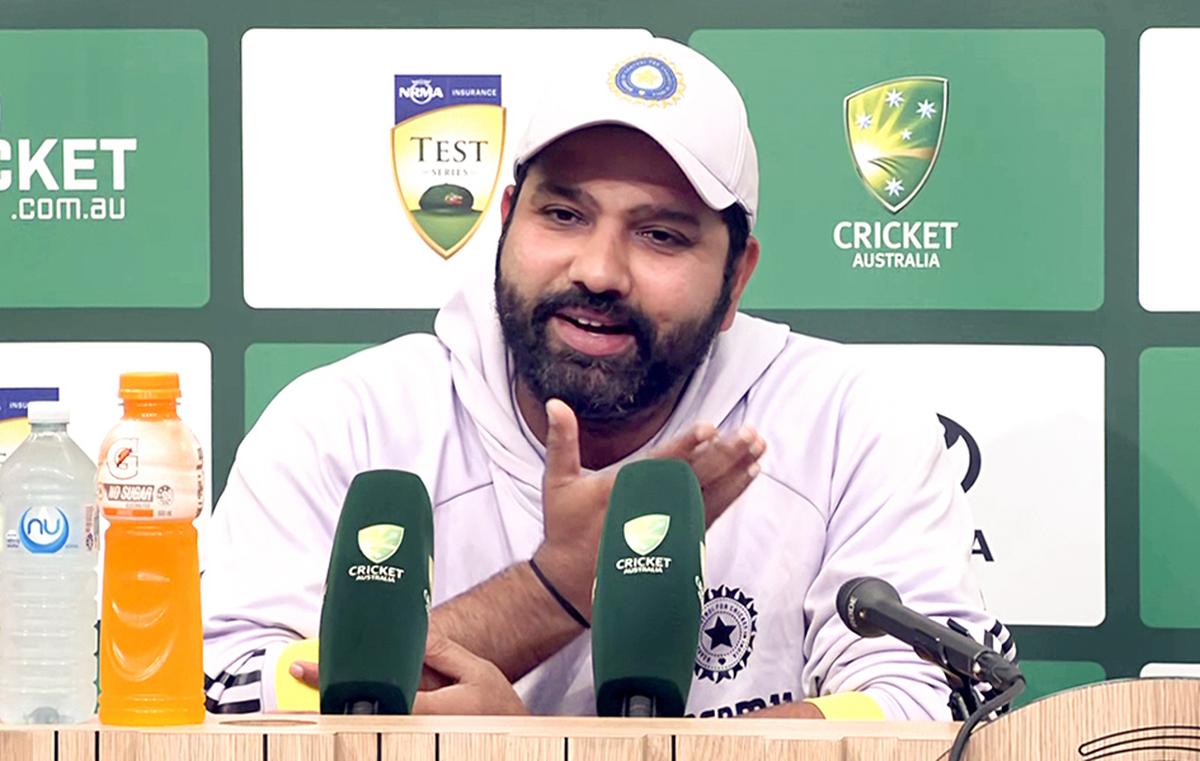 In footage: Rohit Sharma hangs his boots from Tests
