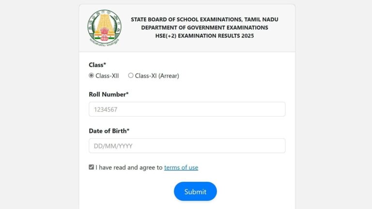 TN 12th Result 2025 LIVE OUT at tnresults.nic.in: Check Tamil Nadu HSE Class 12 results, pass percentage, toppers' name