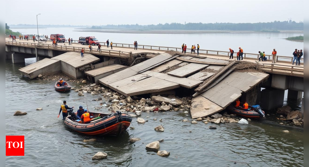 Bridge across Indrayani river collapses near Pune, 10–15 feared trapped; rescue operation under way | India News