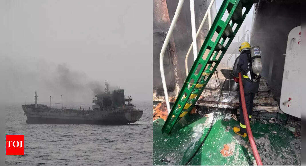 Major fire breaks out in Oman-bound vessel: INS Tabar answers distress name; crew rescued | India News