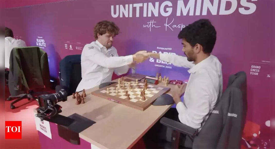 SuperUnited Rapid 2025: D Gukesh stuns World No. 1 Magnus Carlsen, takes 2-point lead ahead of final day | Chess News