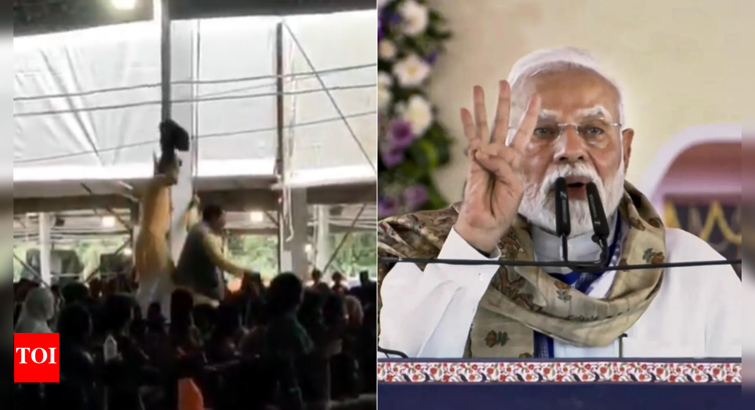 Bihar rally: Men waive black flags at PM Modi during speech; three detained | India News