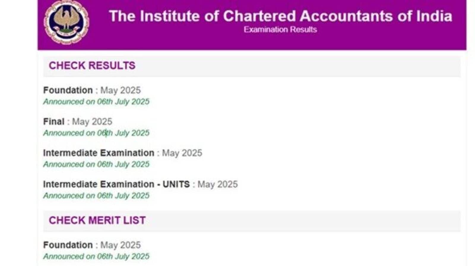 ICAI CA May Results 2025: CA Foundation, Intermediate, Final exam results OUT; Topper Rajan Kabra scores AIR 1 in Final