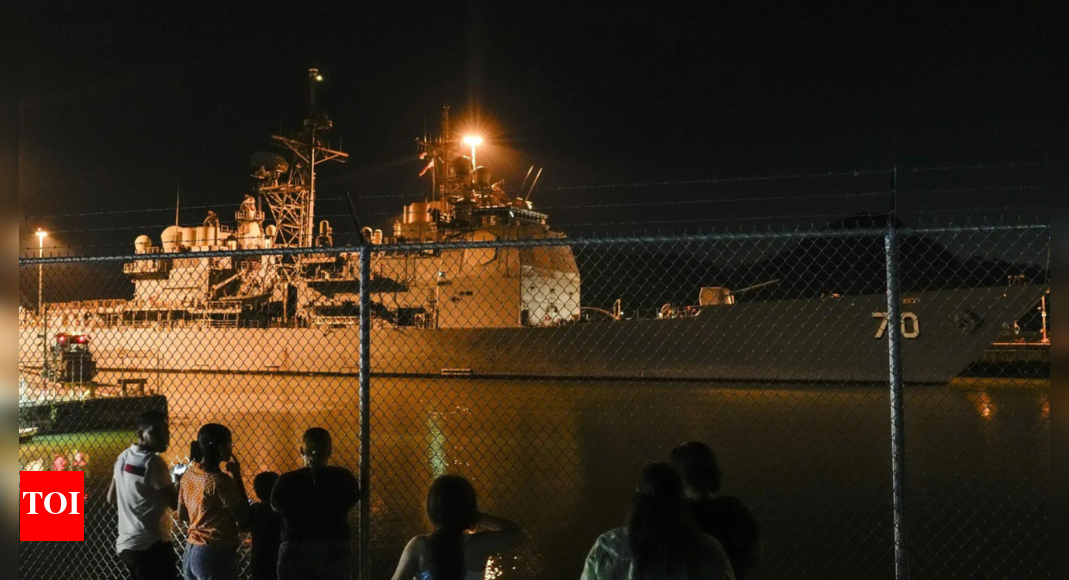 Warship enters Panama Canal: Large buildup of US forces in Caribbean; move aimed at drug cartels?