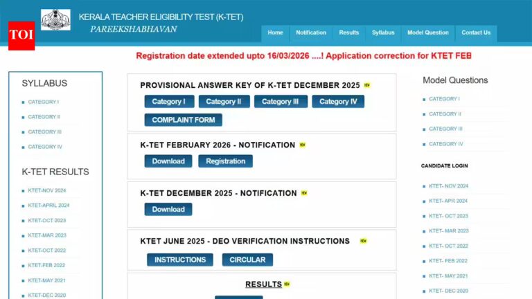 KTET February 2026 registration extended: Apply and correct details before March 16