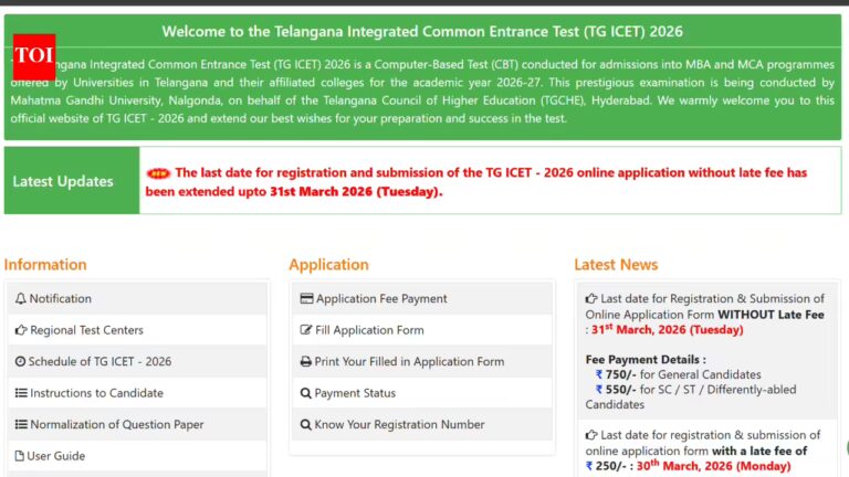 TG ICET 2026 registration deadline extended: Check direct link to apply here