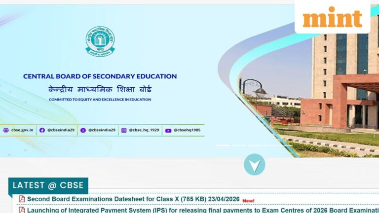 CBSE 2nd Board Exam 2026 Date Sheet OUT: Class 10 tests to begin on 15 May — Full schedule here