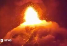 Guatemala volcano eruption sends lava spewing into the air