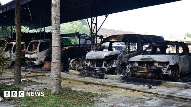 Dozens of co-ordinated arson attacks hit southern Thailand