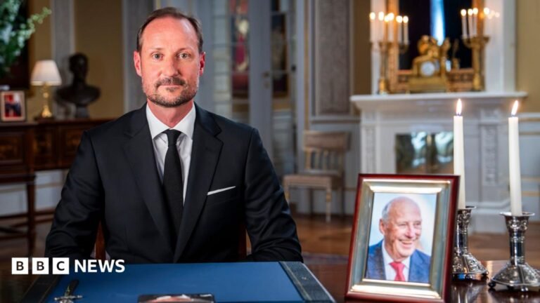 Norway’s Haakon remembers ‘my dear father’ in first speech as king
