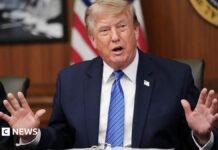 Trump denies US munitions shortage and said he’d seek to jail ‘leakers’
