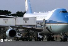 Trump hidden in catering truck in secret plane swap over Iran threat, reports say