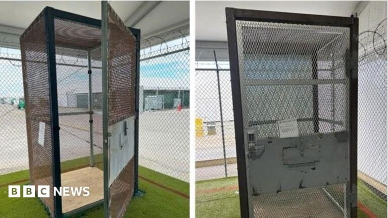 Immigrants held in small outdoor cages at ‘Alligator Alcatraz’ in Florida, investigators find