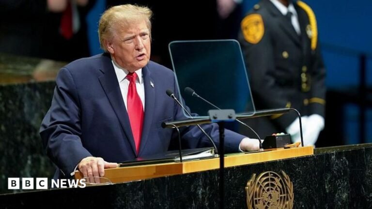 Trump threatens to ‘annihilate’ Iran in UN speech as officials from both countries meet on sidelines