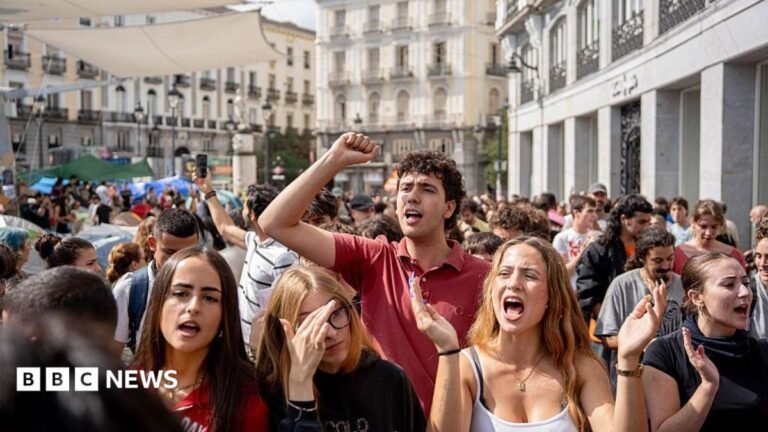 Spain announces ban on evictions after protests over 87-year-old woman’s removal from flat