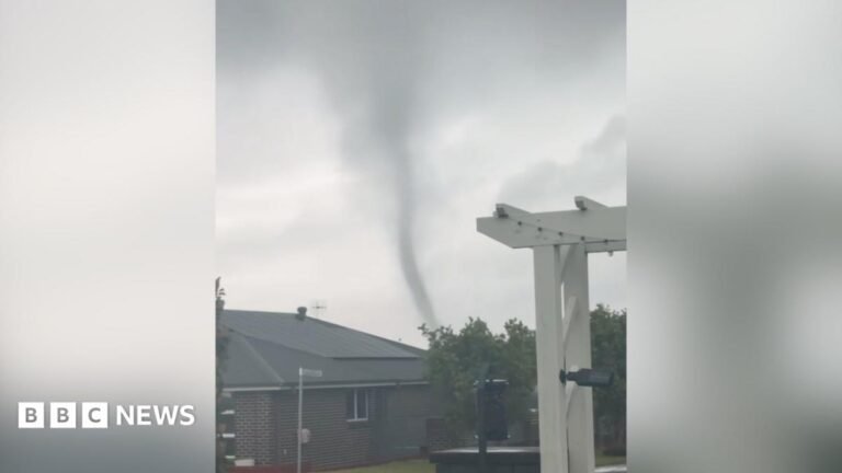 Rare tornado whips through small Australian town